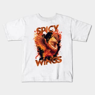 SPICY WINGS (WHITE SHIRT) Kids T-Shirt